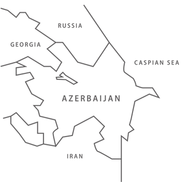 “アゼルバイジャンの位置を示す地図”