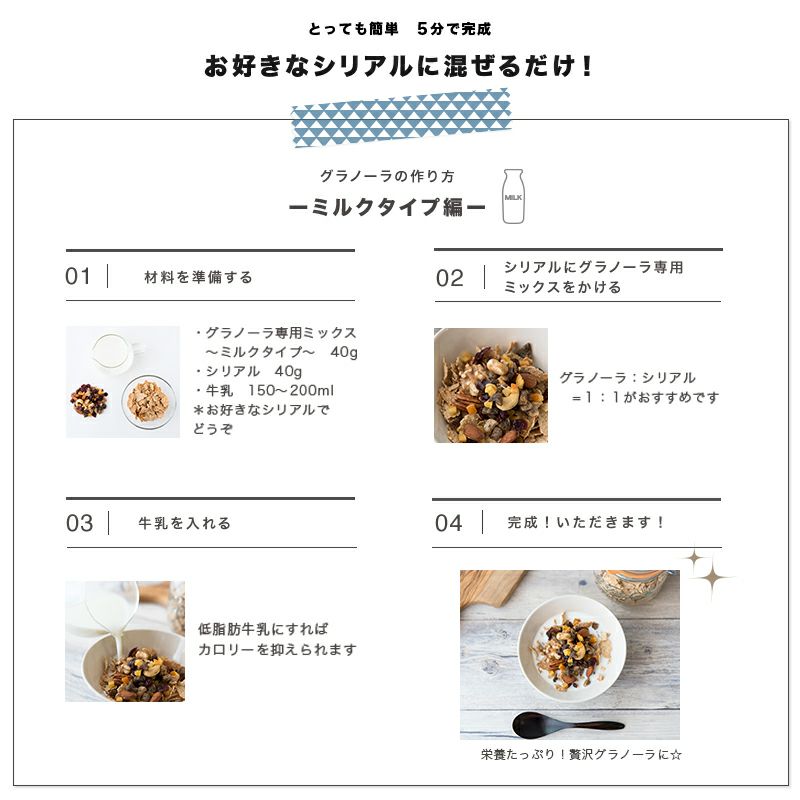 【送料無料】グラノーラ専用ドライフルーツ＆ナッツミックス～ミルクタイプ～《260g》