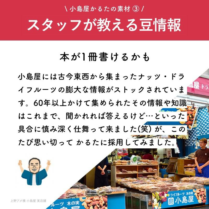 ドライフルーツとナッツの小島屋かるた みんなでクスっと笑いながらお楽しみください。 ナッツ＆ドライフルーツがもっと好きになっちゃうはずです！